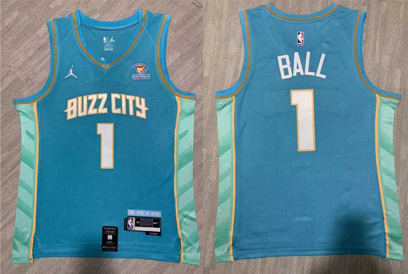 Hornets 1 LaMelo Ball Blue Nike 2023-24 City Edition Swingman Jersey->sacramento kings->NBA Jersey